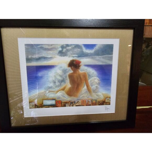 Signed Peter Nixon Print "Venus Anadyomene" Matted Framed 12.5in x 15.5 in - Picture 1 of 11